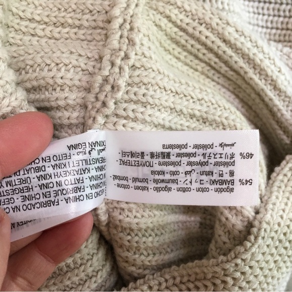 Zara Tie Waist Sweater Knit Long Sleeve Crew Neck - Picture 7 of 7